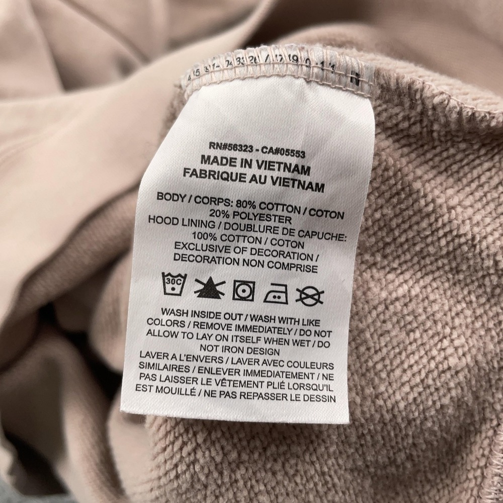 Nike Hoodie Womens Small Beige Club Fleece Pullover Sweatshirt All Over Print - Picture 10 of 12
